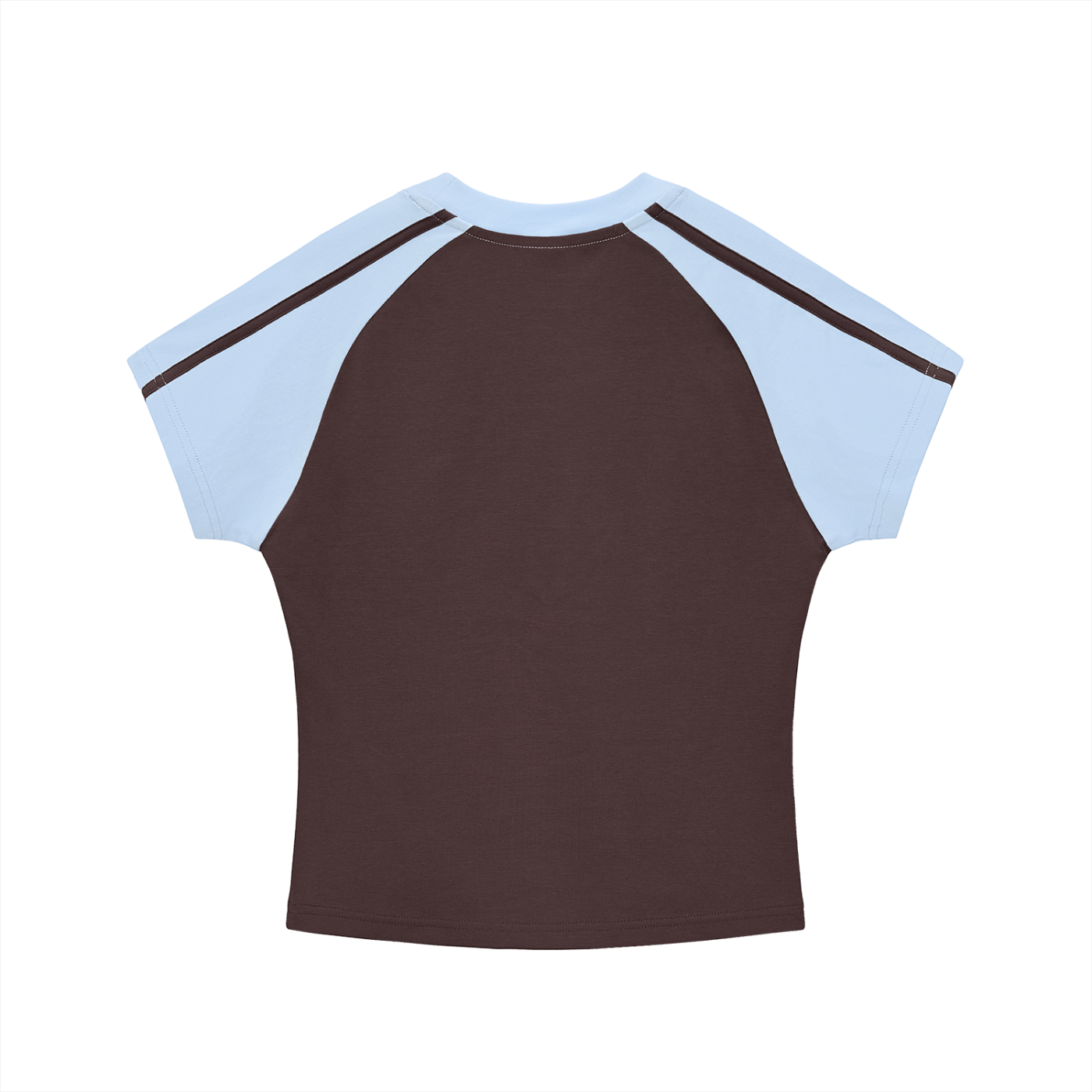 Y2K Baby Tee,Raglan Crop Top,Moto Aesthetic,Faith Logo Shirt,Brown and Blue Tee,Racing Stripe Shirt,Vintage Logo Flip,Christian Streetwear,2000s Fashion,Fitted Graphic Tee