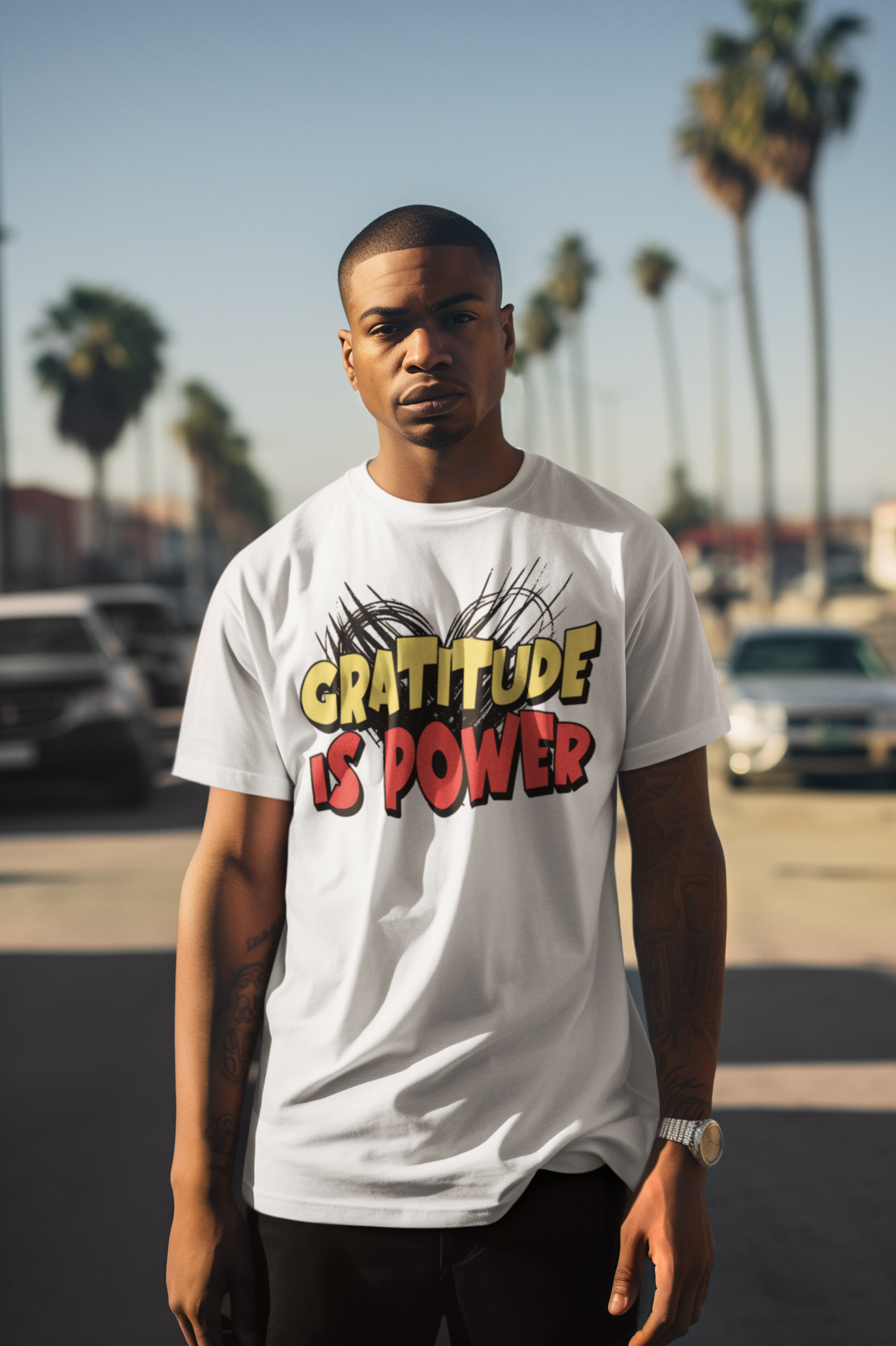 Gratitude Is Power – Comic Heart Tee