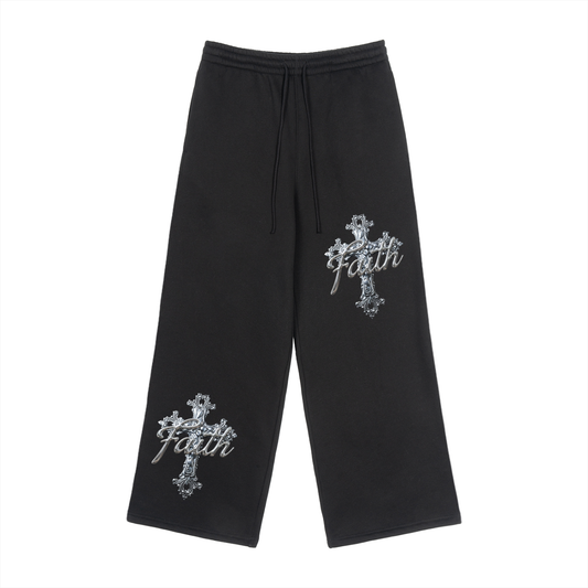 faith sweatpants,faith joggers,christian joggers,cross sweatpants,christian cross clothing,faith cross apparel,faith streetwear,christian streetwear,minimal faith clothing,modern christian apparel