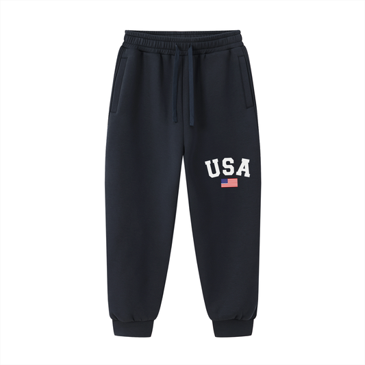 USA Sweatpants,Navy Blue Joggers,Patriotic Pants,American Flag Trousers,Varsity Sweatpants,Collegiate Lounge Wear,4th of July Outfit,Unisex Fleece Pants,Team USA Bottoms,Varsity Tracksuit Set