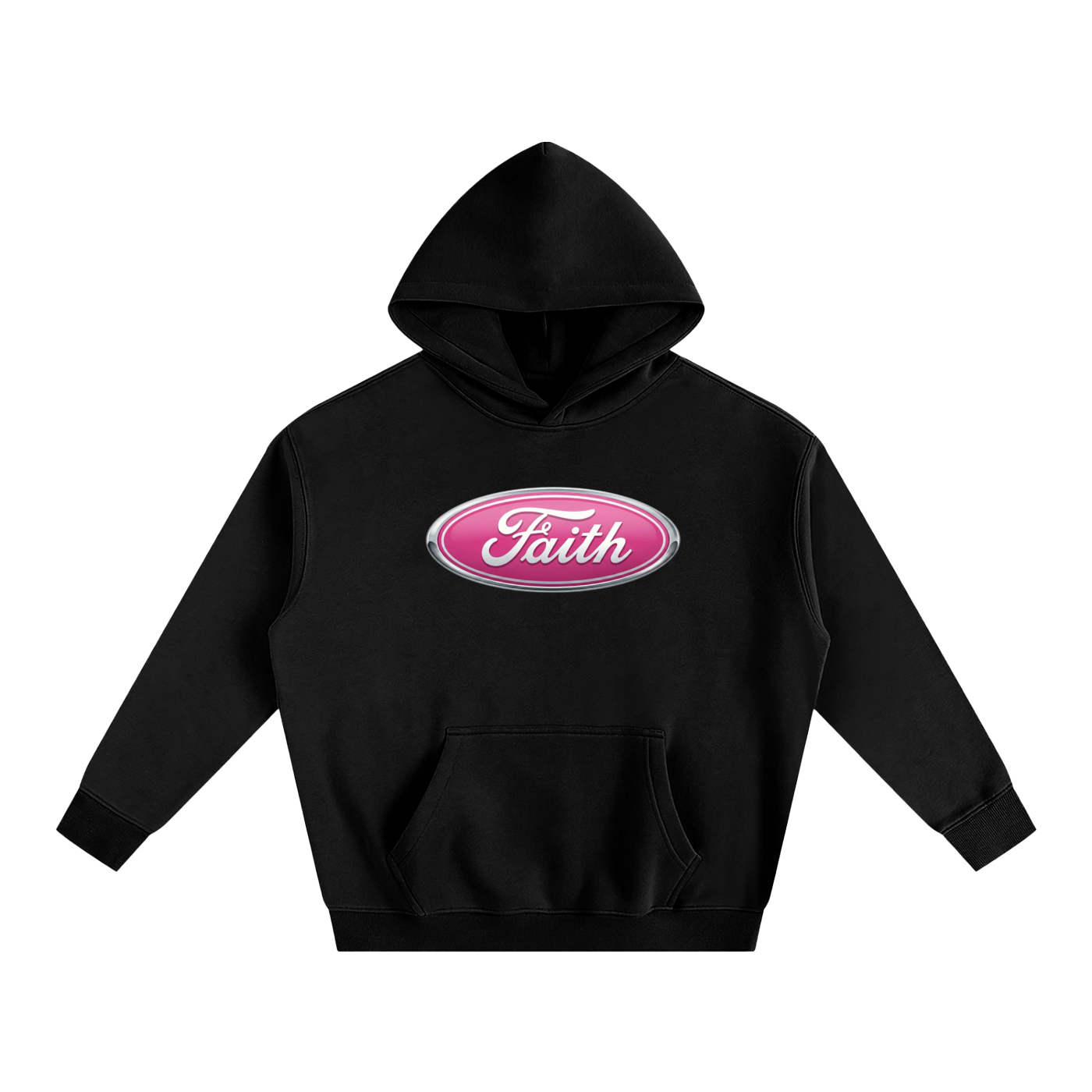 Built By Faith,Christian Hoodie,Ford Parody Shirt,Faith Logo Flip,Religious Merch,Jesus Clothing,Faith Over Fear,Cute Christian Apparel,Pink and Black Hoodie,Y2K Aesthetic