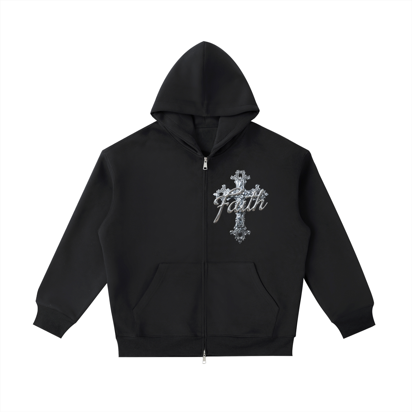 Black Zip Up Hoodie,Graphic Zip Up,Unisex Hoodie,Cotton Fleece Jacket,Y2K Streetwear,Cyber Y2K Fashion,Gothic Streetwear,Chrome Aesthetic,Futuristic Fashion,Edgy Clothing