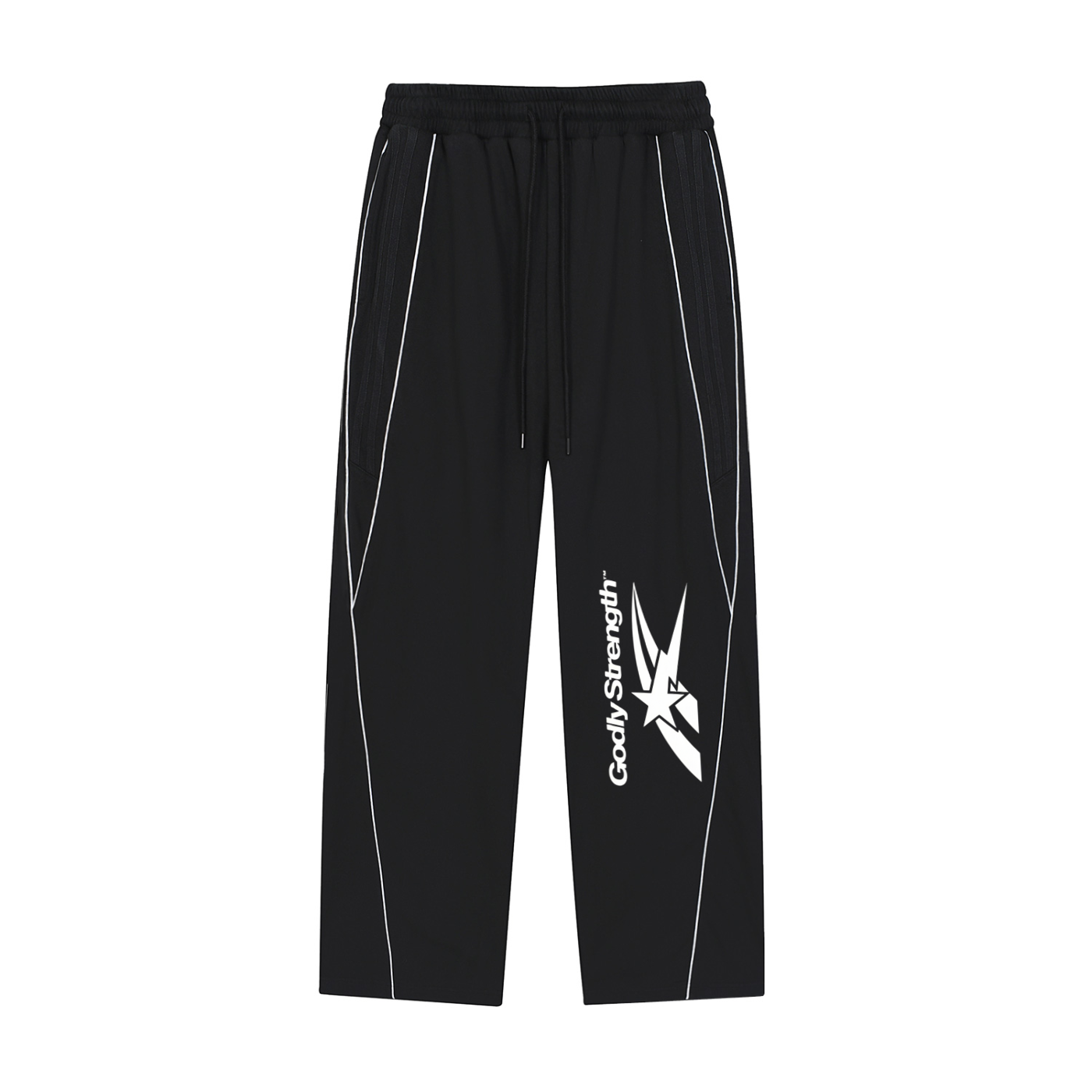 Black Track Pants,Men's Track Bottoms,Performance Joggers,Piping Detail Pants,Windbreaker Pants,Y2K Sportswear,Retro Gym Style,90s Athletic Aesthetic