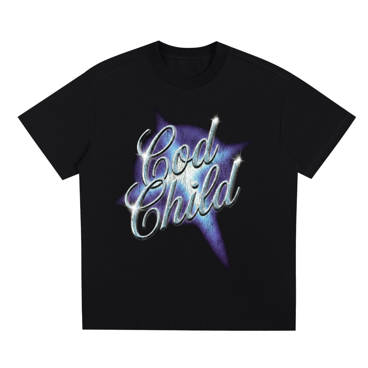 Christian Streetwear,Faith Based Apparel,God Child,Jesus Clothing,Religious Merch,Modern Christian,Gen Z Christian,Y2K Fashion,Chrome Type,Metallic Text
