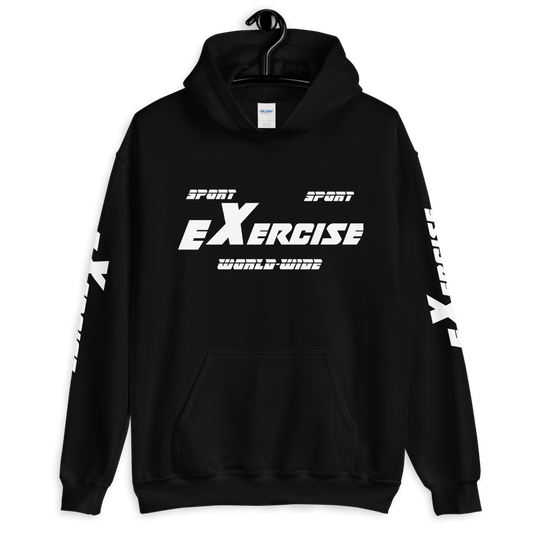 CAGE Unisex Exercise Hoodie (Black/White)